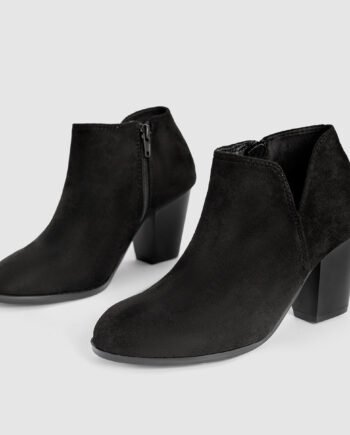 Women's Boots V Cut Side Zipper Round Head Leisure Suede Chunky Heel Ankle Boots Short Boots