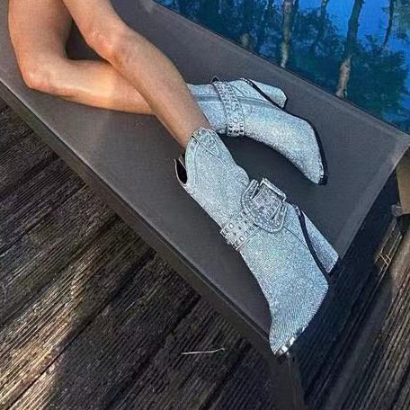 Women's Fashionable Chunky Heel Catwalk Fashion Boots