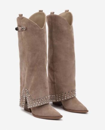 Women's Frosted Rivet Pantyhose Boots