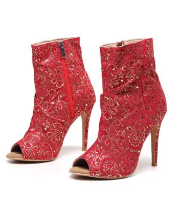 Red Hollow Summer Latin Dance High Heels