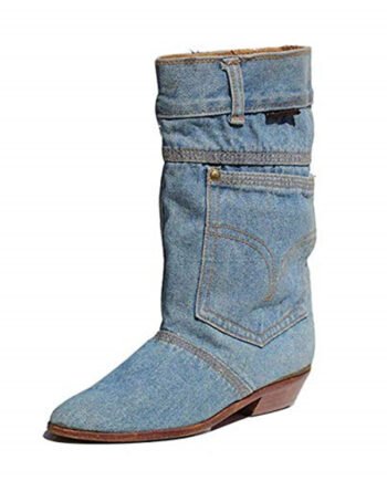 Women's Boots Mid-waist Low Heel Denim Casual
