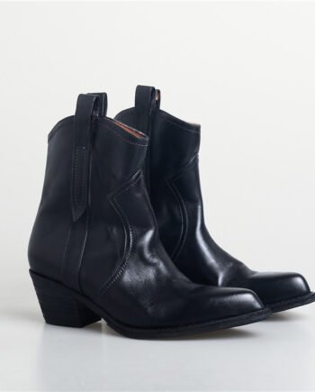 Retro V Cut Pointed Ankle Boots Women's Riding Chunky Heel Boots